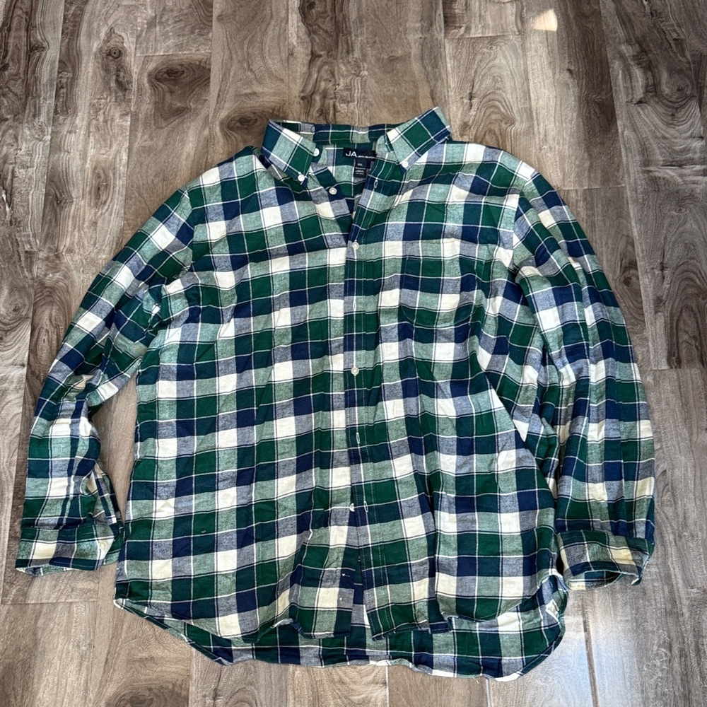 J. Crew Green and Blue Checkered Button Down Shirt